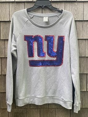 PINK Victoria’s Secret Sequin NY Giants Sweatshirt Sz L